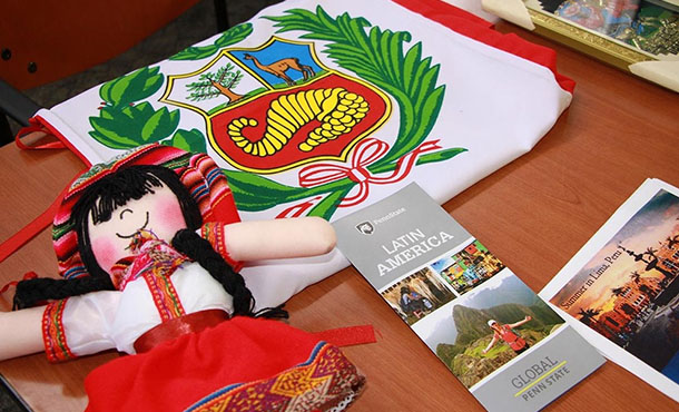 peruvian items on display at study-abroad fair