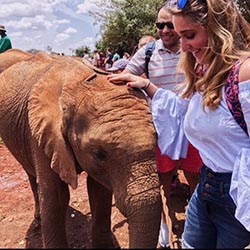 michaella caruso and a baby elephant